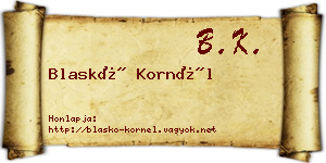 Blaskó Kornél névjegykártya