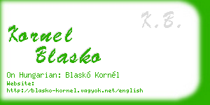 kornel blasko business card